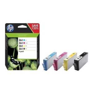 HP Pack de ahorro de 4 cartuchos de tinta original 364 negro/cian/magenta/amarillo