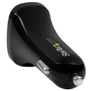 StarTech.com Cargador de Coche USB de Dos Puertos – 24W / 4,8A – Negro