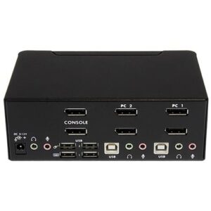 StarTech.com Switch Conmutador KVM de 2 Puertos DisplayPort – 4K 60Hz