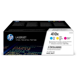 HP Paquete de 3 cartuchos de tóner cian/magenta/amarillo Originales LaserJet 410X de alta capacidad