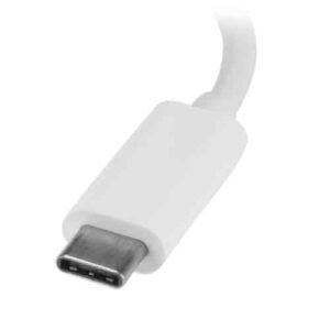 StarTech.com Concentrador USB 3.0 de 3 Puertos con USB-C y Ethernet Gigabit – Hub Ladrón de USB Convencional – Blanco