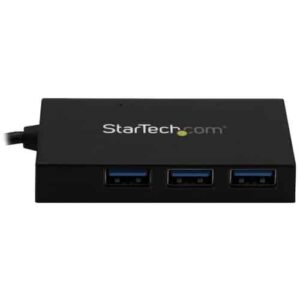 StarTech.com Ladrón Hub USB 3.0 de 4 Puertos – Concentrador de 3 Puertos USB-A y 1 Puerto USB-C – Incluye Adaptador de Alimentación