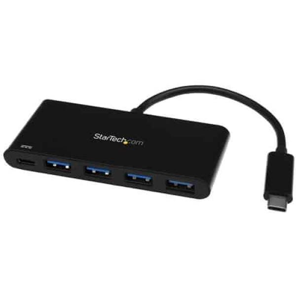 StarTech.com Hub Concentrador USB 3.0 de 4 Puertos con PD Entrega de Potencia – Adaptador USB-C a 4x USB-A – USB Tipo C