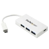 StarTech.com Hub USB -C USB con 1 Puerto USB-C y 3 Puertos USB-A (SuperSpeed de 5Gbps) – Alimentado Vía USB – Adaptador Hub Ladrón USB 3.0 Portátil para Ordenador Portátil – Concentrador Tipo-C USB 3.1 Gen 1/USB 3.2 Gen 1 – Blanco