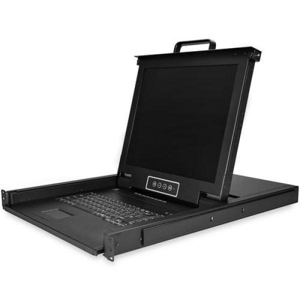 StarTech.com Consola KVM de 8 Puertos para Montaje en Rack con Cables de 1,8m – Teclado QWERTY – Conmutador KVM integrado con Monitor LCD de 17″ – Switch KVM LCD 1U – KVM OSD – 50000 MTBF