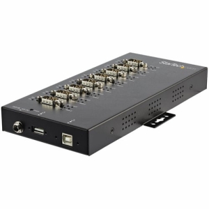 StarTech.com Adaptador Hub Serie de 8 Puertos USB a RS232/RS485/RS422 – Ladrón Industrial Convertidor USB 2.0 a DB9 Serial – IP30 – de Montaje en Carril DIN – Protección ESD de 15kV
