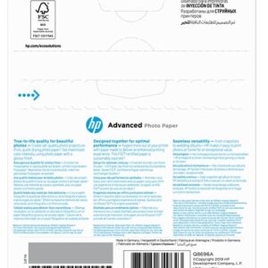 HP Papel fotográfico satinado con brillo Advanced – 25 hojas/13 x 18 cm sin bordes