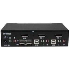 StarTech.com Conmutador Switch Profesional KVM 2 Puertos Vídeo DisplayPort – USB con Audio – 2560×1600