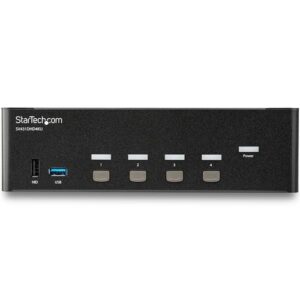 StarTech.com Switch Conmutador KVM de 4 Puertos HDMI – 4K de 30Hz – de Pantalla Doble