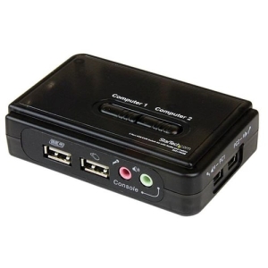 StarTech.com Juego de Conmutador KVM de 2 puertos con todo incluido – USB – Audio y Vídeo VGA