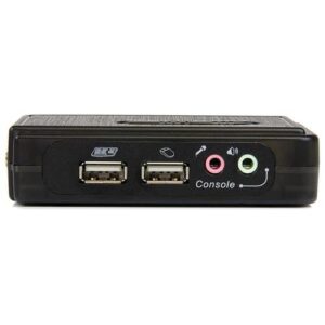 StarTech.com Juego de Conmutador KVM de 2 puertos con todo incluido – USB – Audio y Vídeo VGA