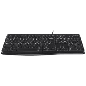 Logitech K120 Corded Keyboard teclado Ratón incluido USB AZERTY Francés Negro
