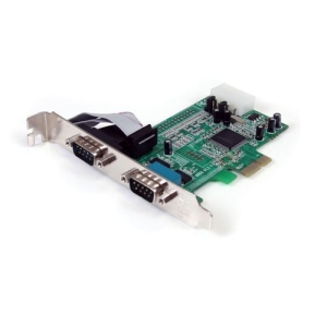 StarTech.com Tarjeta PCI Express Adaptadora Serie RS232 DB9 de 2 Puertos UART16550 - Tarjeta PCIe Controladora de Host Serial RS232 - Tarjeta de Expansión - Windows y Linux