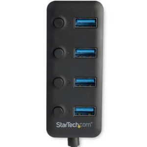 StarTech.com Hub Ladrón USB 3.0 4 Puertos - USB-A a USB 3.0 Tipo A con Interruptores Individuales de Encendido/Apagado - USB 3.1/3.2 Gen 1 SuperSpeed 5Gbps - Alimentado por el Bus USB - Portátil - Cable de 25cm StarTech.com Hub Ladrón USB 3.0 4 Puertos – USB-A a USB 3.0 Tipo A con Interruptores Individuales de Encendido/Apagado – USB 3.1/3.2 Gen 1 SuperSpeed 5Gbps – Alimentado por el Bus USB – Portátil – Cable de 25cm