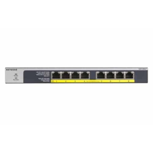 NETGEAR GS108LP No administrado Gigabit Ethernet (10/100/1000) Energía sobre Ethernet (PoE) 1U Negro