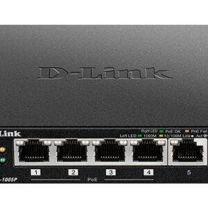 D-Link DGS-1005P switch No administrado L2 Gigabit Ethernet (10/100/1000) Energía sobre Ethernet (PoE) Negro D-Link DGS-1005P switch No administrado L2 Gigabit Ethernet (10/100/1000) Energía sobre Ethernet (PoE) Negro