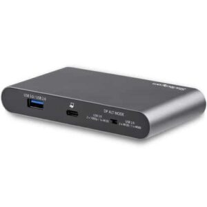 StarTech.com Docking Station USB C para 2 Monitores DisplayPort 4K – con Entrega de Potencia de 100W Passthrough – GbE – Hub Ladrón Concentrador de 2 Puertos USB-A – Dock USB Tipo C para Ordenador Portátil – con Cable de 1m