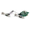 StarTech.com Tarjeta Adaptadora Serie PCI Express RS232 de 2 Puertos - Tarjeta Controladora Serie PCIe RS232 - PCIe a Serie DB9 - UART 16950 - Tarjeta de Perfil Bajo para Windows y Linux