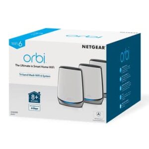 NETGEAR Orbi RBK853 AX6000 WiFi 6 Mesh System Tribanda (2,4 GHz/5 GHz/5 GHz) Wi-Fi 6 (802.11ax) Gris 4 Interno