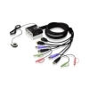 ATEN Switch KVM formato cable HDMI/Audio USB de 2 puertos con selector remoto de puerto