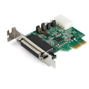 StarTech.com Tarjeta Adaptadora Serie PCI Express RS232 de 4 Puertos – Tarjeta Controladora Serie PCIe RS232 – PCIe a Serie DB9 – UART 16950 – Tarjeta de Perfil Bajo – Windows y Linux