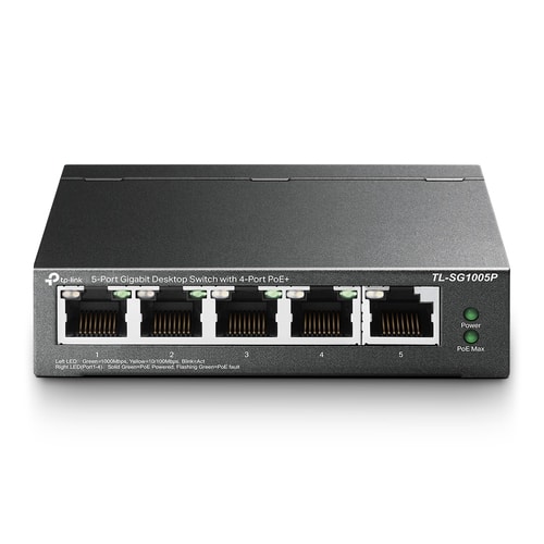 TP-Link TL-SG1005P switch No administrado Gigabit Ethernet (10/100/1000) Energía sobre Ethernet (PoE) Negro TP-Link TL-SG1005P switch No administrado Gigabit Ethernet (10/100/1000) Energía sobre Ethernet (PoE) Negro