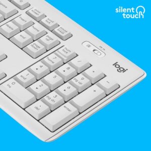 Logitech MK295 Silent Wireless Combo teclado Ratón incluido RF inalámbrico QWERTY Inglés Blanco