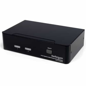 StarTech.com Conmutador Switch KVM – 2 puertos – USB 2.0 – Audio Vídeo DVI de Doble Enlace