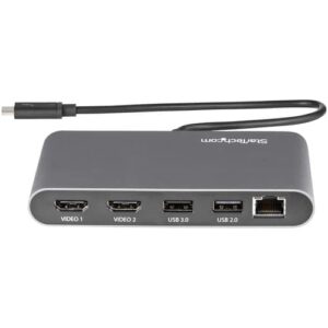 StarTech.com Thunderbolt 3-minidockningsstation - bärbar TB3-dockningsstation för dubbelskärm med HDMI 4K 60 Hz - 2x USB-A-hubb (3.2/2.0) och GbE - 28 cm inbyggd kabel - TB3-multiportadapter för bärbara datorer - Mac/Windows StarTech.com Thunderbolt 3-minidockningsstation – bärbar TB3-dockningsstation för dubbelskärm med HDMI 4K 60 Hz – 2x USB-A-hubb (3.2/2.0) och GbE – 28 cm inbyggd kabel – TB3-multiportadapter för bärbara datorer – Mac/Windows