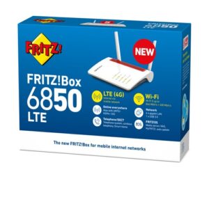 FRITZ!Box 6850 LTE router inalámbrico Gigabit Ethernet Doble banda (2,4 GHz / 5 GHz) 4G Rojo, Blanco