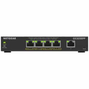 NETGEAR 5-Port Gigabit Ethernet High-Power PoE+ Plus Switch (GS305EPP) Gestionado L2/L3 Gigabit Ethernet (10/100/1000) Energía sobre Ethernet (PoE) Negro