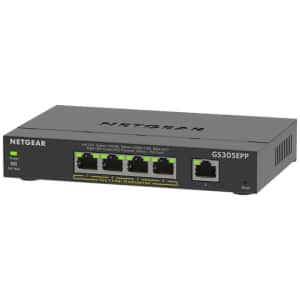 NETGEAR 5-Port Gigabit Ethernet High-Power PoE+ Plus Switch (GS305EPP) Gestionado L2/L3 Gigabit Ethernet (10/100/1000) Energía sobre Ethernet (PoE) Negro