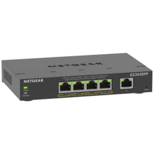 NETGEAR 5-Port Gigabit Ethernet High-Power PoE+ Plus Switch (GS305EPP) Gestionado L2/L3 Gigabit Ethernet (10/100/1000) Energía sobre Ethernet (PoE) Negro