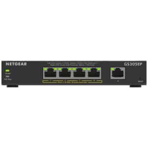 NETGEAR 5-Port Gigabit Ethernet PoE+ Plus Switch (GS305EP) Gestionado L2/L3 Gigabit Ethernet (10/100/1000) Energía sobre Ethernet (PoE) Negro NETGEAR 5-Port Gigabit Ethernet PoE+ Plus Switch (GS305EP) Gestionado L2/L3 Gigabit Ethernet (10/100/1000) Energía sobre Ethernet (PoE) Negro