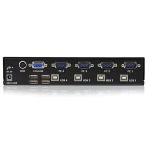StarTech.com Conmutador Switch Profesional KVM 4 Puertos Vídeo VGA – USB – Hasta 1920×1440