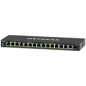 NETGEAR 16-Port High-Power PoE+ Gigabit Ethernet Plus Switch (231W) with 1 SFP port (GS316EPP) Gestionado Energía sobre Ethernet (PoE) Negro