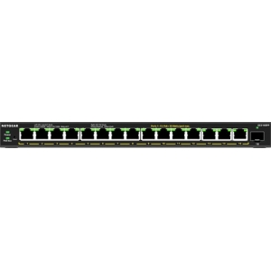 NETGEAR 16-Port High-Power PoE+ Gigabit Ethernet Plus Switch (231W) with 1 SFP port (GS316EPP) Gestionado Energía sobre Ethernet (PoE) Negro