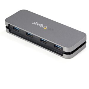 StarTech.com HB30AM4AB hub de interfaz USB 3.2 Gen 1 (3.1 Gen 1) Type-A 5000 Mbit/s Negro, Gris Gris