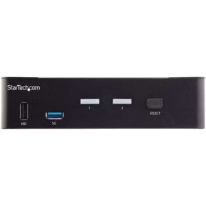 StarTech.com Switch Conmutador KVM de 2 Puertos HDMI 2.0 4K para 1 Monitor – Vídeo de 4K y 60Hz Ultra HD – HDR – Hub Ladrón USB 3.0 de 2 Puertos y 4 Puertos USB 2.0 HID – Audio – HotKey – TAA