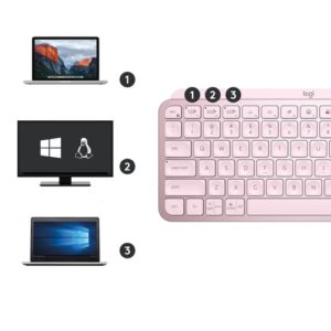 Logitech MX Keys Mini teclado RF Wireless + Bluetooth QWERTY Inglés Rosa