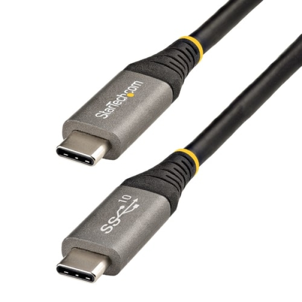 StarTech.com Cable de 1m USB-C de 10Gbps - Cable USB Tipo C Certificado por USB-IF - Cable USB TipoC USB 3.1/3.2 Gen 2 - Con Carga por Entrega de Alimentación PD de 100W (5A)