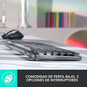 Logitech MX Mechanical teclado RF Wireless + Bluetooth QWERTY Internacional de EE.UU. Grafito, Gris Logitech MX Mechanical teclado RF Wireless + Bluetooth QWERTY Internacional de EE.UU. Grafito, Gris