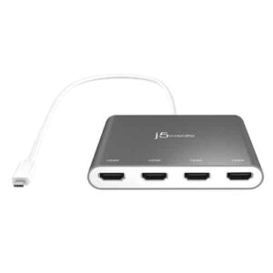 j5create JCA366-N Adaptador de monitor múltiple USB-C™ a HDMI™ de 4 puertos