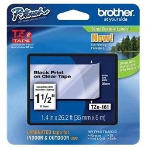 Brother TZe-161 cinta para impresora de etiquetas Negro sobre transparente