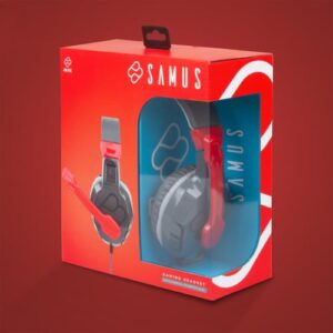 FR-TEC Samus Auriculares Alámbrico Diadema Juego Negro, Gris, Rojo Rojo