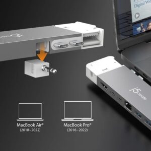 j5create JCD395-N Concentrador 4K60 Elite Pro USB4® con equipo MagSafe®