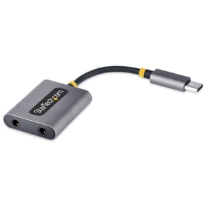 StarTech.com Divisor USB-C de Auriculares – Adaptador USB Tipo C a 2 Auriculares – Multiplicador para Dos Auriculares con Micrófono – DAC Externo 24 Bits USB C a Audio de 3,5mm