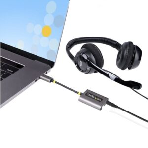 StarTech.com Divisor USB-C de Auriculares - Adaptador USB Tipo C a 2 Auriculares - Multiplicador para Dos Auriculares con Micrófono - DAC Externo 24 Bits USB C a Audio de 3,5mm StarTech.com Divisor USB-C de Auriculares – Adaptador USB Tipo C a 2 Auriculares – Multiplicador para Dos Auriculares con Micrófono – DAC Externo 24 Bits USB C a Audio de 3,5mm