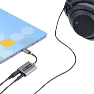 StarTech.com Divisor USB-C de Auriculares - Adaptador USB Tipo C a 2 Auriculares - Multiplicador para Dos Auriculares con Micrófono - DAC Externo 24 Bits USB C a Audio de 3,5mm StarTech.com Divisor USB-C de Auriculares – Adaptador USB Tipo C a 2 Auriculares – Multiplicador para Dos Auriculares con Micrófono – DAC Externo 24 Bits USB C a Audio de 3,5mm