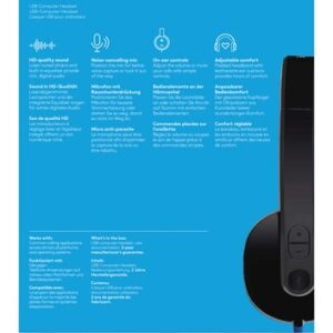 Logitech H540 USB Computer Headset Auriculares Alámbrico Diadema Oficina/Centro de llamadas USB tipo A Negro Logitech H540 USB Computer Headset Auriculares Alámbrico Diadema Oficina/Centro de llamadas USB tipo A Negro